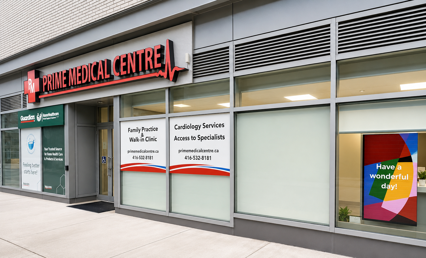 Queen St W Storefront · Vertical placement