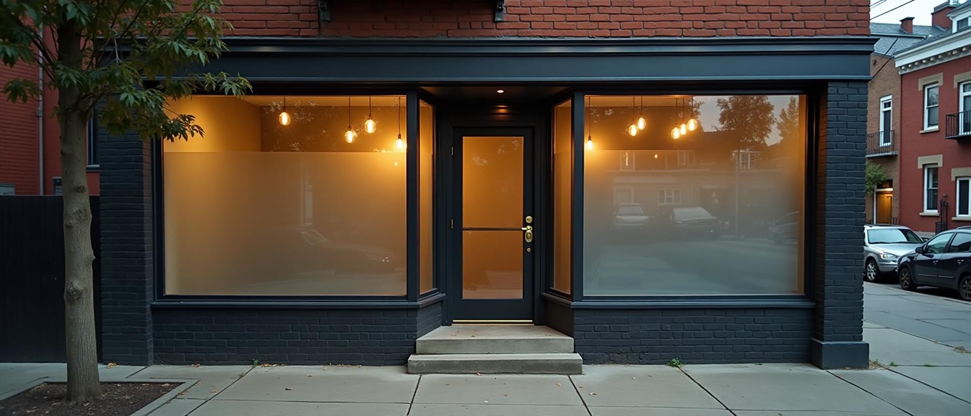 Clean storefront ready for screen installation